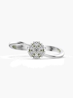 Valanova - Sterling Silver with White Gold Plated and Certified Lab Grown Diamond 0.13Cts Ring