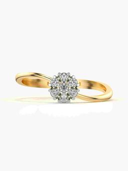 Valanova - Sterling Silver with Yellow Gold Plated and Certified Lab Grown Diamond 0.13Cts Ring