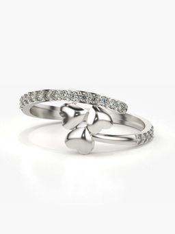 Valanova - Sterling Silver with White Gold Plated and Certified Lab Grown Diamond 0.20Cts Ring
