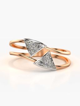 Valanova - Sterling Silver with Rose Gold Plated and Certified Lab Grown Diamond 0.13Cts Ring
