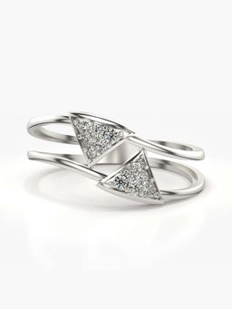 Valanova - Sterling Silver with White Gold Plated and Certified Lab Grown Diamond 0.13Cts Ring