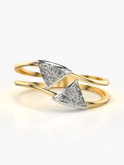 Valanova - Sterling Silver with Yellow Gold Plated and Certified Lab Grown Diamond 0.13Cts Ring