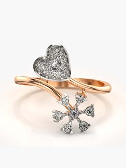 Valanova - Sterling Silver with Rose Gold Plated and Certified Lab Grown Diamond 0.29Cts Ring