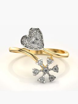 Valanova - Sterling Silver with Yellow Gold Plated and Certified Lab Grown Diamond 0.29Cts Ring