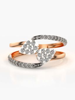 Valanova - Sterling Silver with Rose Gold Plated and Certified Lab Grown Diamond 0.39Cts Ring