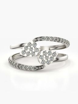 Valanova - Sterling Silver with White Gold Plated and Certified Lab Grown Diamond 0.39Cts Ring