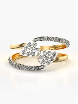 Valanova - Sterling Silver with Yellow Gold Plated and Certified Lab Grown Diamond 0.39Cts Ring