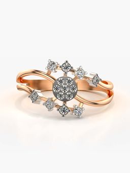 Valanova - Sterling Silver with Rose Gold Plated and Certified Lab Grown Diamond 0.24Cts Ring