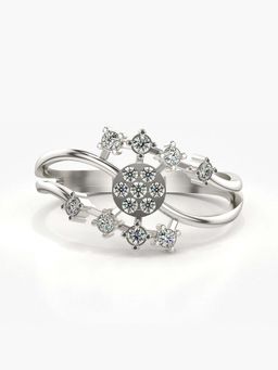 Valanova - Sterling Silver with White Gold Plated and Certified Lab Grown Diamond 0.24Cts Ring