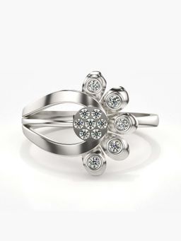 Valanova - Sterling Silver with White Gold Plated and Certified Lab Grown Diamond 0.16Cts Ring