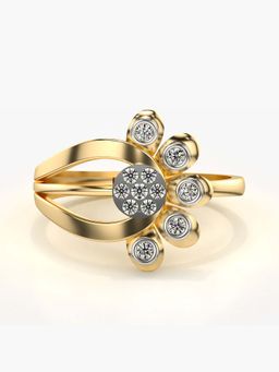 Valanova - Sterling Silver with Yellow Gold Plated and Certified Lab Grown Diamond 0.16Cts Ring