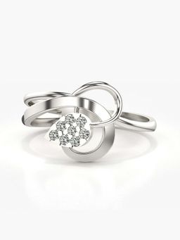 Valanova - Sterling Silver with White Gold Plated and Certified Lab Grown Diamond 0.09Cts Ring