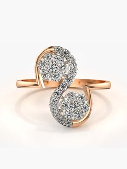 Valanova - Sterling Silver with Rose Gold Plated and Certified Lab Grown Diamond 0.48Cts Ring