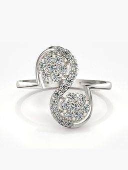 Valanova - Sterling Silver with White Gold Plated and Certified Lab Grown Diamond 0.48Cts Ring