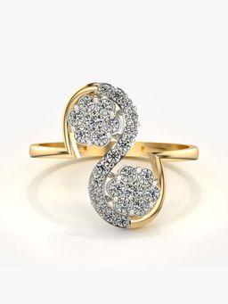 Valanova - Sterling Silver with Yellow Gold Plated and Certified Lab Grown Diamond 0.48Cts Ring
