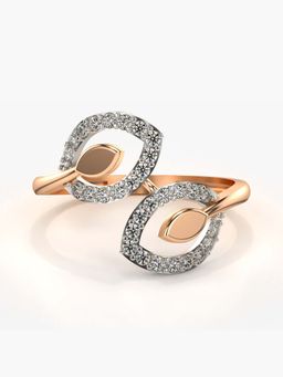 Valanova - Sterling Silver with Rose Gold Plated and Certified Lab Grown Diamond 0.29Cts Ring