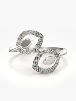 Valanova - Sterling Silver with White Gold Plated and Certified Lab Grown Diamond 0.29Cts Ring