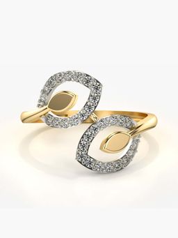 Valanova - Sterling Silver with Yellow Gold Plated and Certified Lab Grown Diamond 0.29Cts Ring