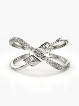 Valanova - Sterling Silver with White Gold Plated and Certified Lab Grown Diamond 0.27Cts Ring