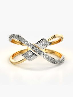 Valanova - Sterling Silver with Yellow Gold Plated and Certified Lab Grown Diamond 0.27Cts Ring
