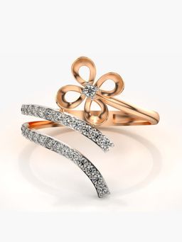 Valanova - Sterling Silver with Rose Gold Plated and Certified Lab Grown Diamond 0.30Cts Ring