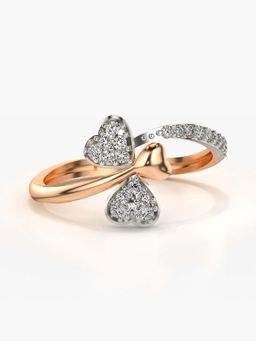 Valanova - Sterling Silver with Rose Gold Plated and Certified Lab Grown Diamond 0.22Cts Ring