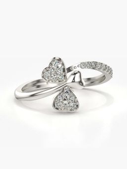 Valanova - Sterling Silver with White Gold Plated and Certified Lab Grown Diamond 0.22Cts Ring
