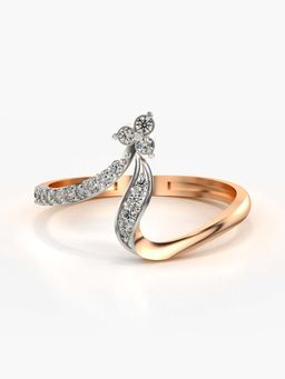 Valanova - Sterling Silver with Rose Gold Plated and Certified Lab Grown Diamond 0.18Cts Ring
