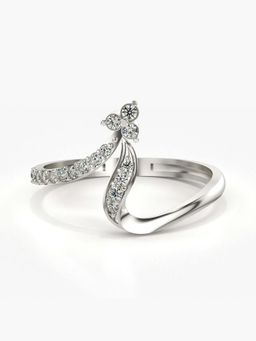 Valanova - Sterling Silver with White Gold Plated and Certified Lab Grown Diamond 0.18Cts Ring