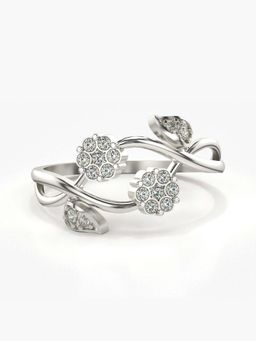 Valanova - Sterling Silver with White Gold Plated and Certified Lab Grown Diamond 0.18Cts Ring