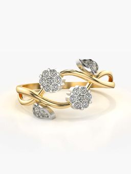 Valanova - Sterling Silver with Yellow Gold Plated and Certified Lab Grown Diamond 0.18Cts Ring