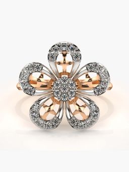 Valanova - Sterling Silver with Rose Gold Plated and Certified Lab Grown Diamond 0.41Cts Ring
