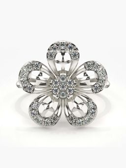 Valanova - Sterling Silver with White Gold Plated and Certified Lab Grown Diamond 0.41Cts Ring