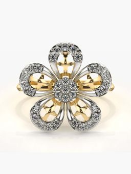 Valanova - Sterling Silver with Yellow Gold Plated and Certified Lab Grown Diamond 0.41Cts Ring