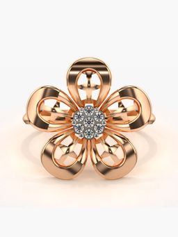 Valanova - Sterling Silver with Rose Gold Plated and Certified Lab Grown Diamond 0.07Cts Ring