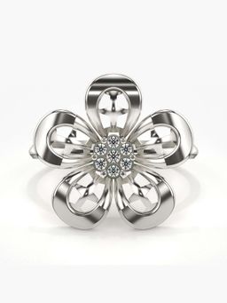 Valanova - Sterling Silver with White Gold Plated and Certified Lab Grown Diamond 0.07Cts Ring