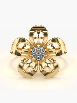 Valanova - Sterling Silver with Yellow Gold Plated and Certified Lab Grown Diamond 0.07Cts Ring