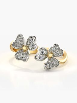 Valanova - Sterling Silver with Yellow Gold Plated and Certified Lab Grown Diamond 0.33Cts Ring