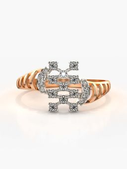 Valanova - Sterling Silver with Rose Gold Plated and Certified Lab Grown Diamond 0.21Cts Ring