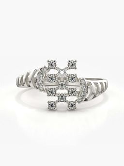 Valanova - Sterling Silver with White Gold Plated and Certified Lab Grown Diamond 0.21Cts Ring