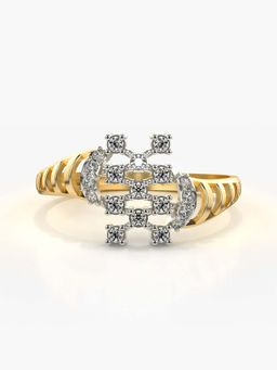 Valanova - Sterling Silver with Yellow Gold Plated and Certified Lab Grown Diamond 0.21Cts Ring