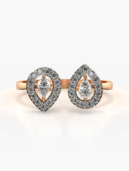 Valanova - Sterling Silver with Rose Gold Plated and Certified Lab Grown Diamond 0.29Cts Ring