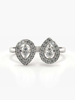 Valanova - Sterling Silver with White Gold Plated and Certified Lab Grown Diamond 0.29Cts Ring