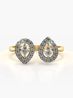 Valanova - Sterling Silver with Yellow Gold Plated and Certified Lab Grown Diamond 0.29Cts Ring