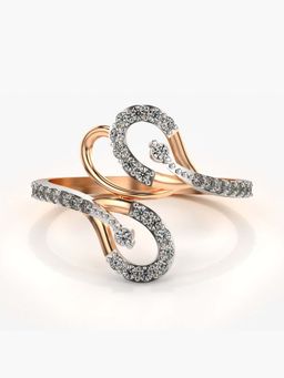 Valanova - Sterling Silver with Rose Gold Plated and Certified Lab Grown Diamond 0.35Cts Ring