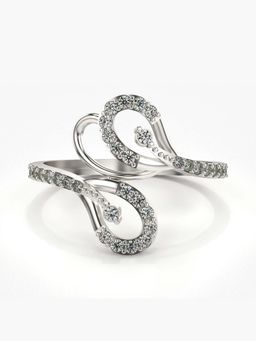 Valanova - Sterling Silver with White Gold Plated and Certified Lab Grown Diamond 0.35Cts Ring