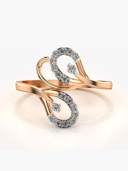 Valanova - Sterling Silver with Rose Gold Plated and Certified Lab Grown Diamond 0.17Cts Ring