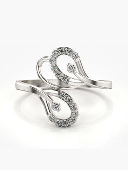 Valanova - Sterling Silver with White Gold Plated and Certified Lab Grown Diamond 0.17Cts Ring