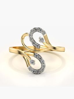 Valanova - Sterling Silver with Yellow Gold Plated and Certified Lab Grown Diamond 0.17Cts Ring
