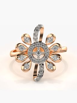Valanova - Sterling Silver with Rose Gold Plated and Certified Lab Grown Diamond 0.36Cts Ring